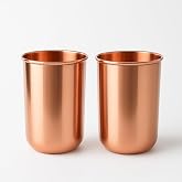 HEALTHANDWEALTH™ Gläser aus reinem Kupfer zum Trinken – Ayurvedische Gesundheits Gläser aus reinem Kupfer – 2-teiliges Set –