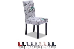 SaintderG® Coprisedie con Schienale 4 Pezzi, Lavabile Estraibile, Molto Facile da Pulire e Resistente, coprisedile, Moderna Sala da Pranzo, Hotel, Arredamento Ristorante(E, 4 pezzi).