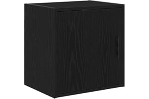 vidaXL Black Garage Wall Cabinet - Engineered Wood, 40x30x41cm, Storage Cupboard for Tools, Offices, Basements & Workshops, Easy Clean