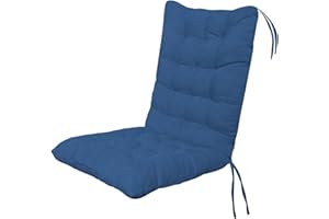Baitang High Back Chair Cushion, Patio Outdoor Chair Cushion Seat Pads, Recliner Soft Garden Chair Seat Pad Cushion with Backrest for Indoor, Office, Home, Rocking Chairs,Blue,45 * 100cm