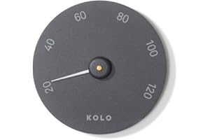 KOLO Sauna Thermometer aus Aluminium, Schwarz