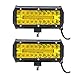 Produktbild 2 Stück 7 Zoll 138 W Arbeitsscheinwerfer 6003 K Flut- oder Spot-Lampe Marine LED Beleuchtung für Jeeps Geländewagen SUV Boote Auto Zubehör Hochfeste LED-Lampen, starker Widerstand - gelb