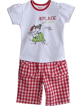 Schnizler Mädchen Bekleidungsset 2 Tlg. Bestehend aus T-shirt und Karierter Capri Hose