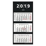1 pieza, plastificado. Herlitz 50018000 3 - Calendario de pared para 2019