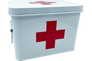 EeAaSsTy Botiquín casero para medicamentos, Caja organizadora, Caja de Metal, Armario de Vendaje, Resistente contra la Humedad y la contaminación de medicamentos, Seguro y cómodo