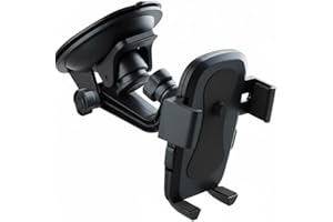 GENERIC Universal Adjustable Car Phone Mount for Dashboard/Windscreen with 360° Rotation [Upgraded Strong Suction] - One-Button Release for iPhone & Android Smartphones (4.0"-7.0") (Black)