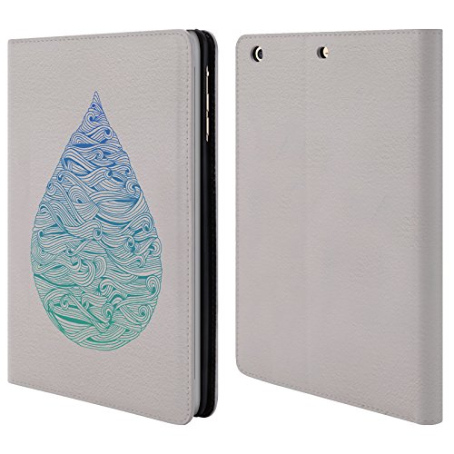 Preisvergleich Produktbild Offizielle Cat Coquillette Ombre Wassertropfen Aquarell Illustrationen 2 Brieftasche Handyhülle aus Leder für Apple iPad mini 1 / 2 / 3