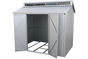 Duramax Aluminium Gartenhaus 8 x 6 (4.33 m²), langlebig und wasserdicht Lagerschuppen, mit Oberlicht, Fundament, Seitenfenster und abschließbaren Doppeltüren, Gartenhaus aus Aluminium