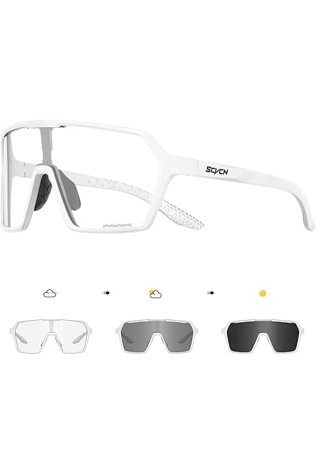 Lunettes De Cyclisme Photochromiques TJUTR – Verres Qui S'adaptent à La Lumière, Monture TR90, Protection UV400