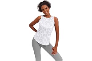 Weardear Workout Tank Tops for Women Summer Sport T Shirt Gym Sleeveless Running Vest Tops Marble Print Racerback S-XXL