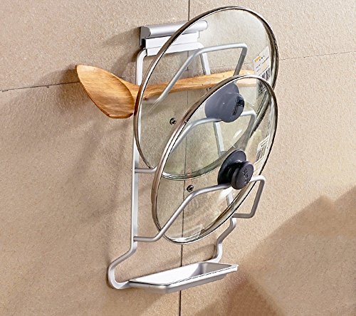 Global- Freies Stanzen Hochwertiges Aluminium Topf Abdeckung Regal, Küche Regal Wand Anhänger Küchengeschirr Lagerregal, mit Wasserbehälter ( Farbe : #2 )