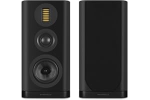 Wharfedale EVO 5.2 Standmount Speakers (Pair) – 6.5″ Kevlar Woofer, Soft Dome Midrange, AMT Tweeter, 3-Way Bass Reflex (Black)