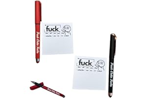 Sysow Fresh Outta Fucks Pad and Pen,Snarky Fresh Outta Fucks Pen Set, Funny and Sarcastic Daily Pad and Pen Novelty Office Supplies Gifts for Friends, Co-Workers, Boss (2Pcs)