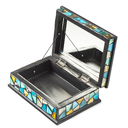 Türkis und Gold Mosaik Schmuck Box - 2