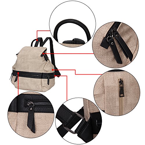 Veevan Damen Freizeit Daypacks Leder Rucksack - 5