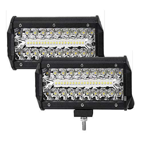 2PCS 120W Foco Led Tractor, 16000LM Faros de trabajo Led 12/24V IP68 Impermeable Para Off-road, Camión, Moto,Todoterreno, Tractor, Barco