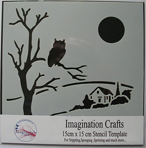 Imagination Crafts MASK Stencil template 6" x 6" (15cm) DAWN TILL DUSK owl