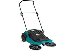 VONROC Balayeuse mécanique – largeur de balayage de 65cm – bac de ramassage de 18 litres – 2600m² par heure - Pour sols durs en intérieur et extérieur
