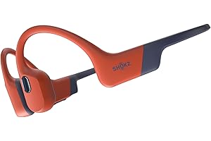 SHOKZ OpenSwim Pro Bone Conduction Sports Headphones, IP68 Waterproof Open-Ear Wireless Earphones with Bluetooth 5.4, 32GB of MP3 Storage, Noise Cancelling Mics, 9h Playtime for Running, Swimming-Red