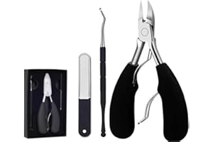 SMIRAIN Tronchesino Unghie Piedi Professionale per Olecranon, Set di Forbici per Tagliaunghie con Lima, Pedicure per Attrezzi per Le Unghie Dei Piedi Grosse o Incarnite e Unghie Mani, 3 Pezzi, Scatola Regalo