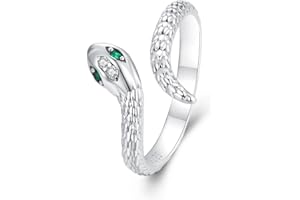 SHIYU Anello regolabile in argento sterling 925 a forma di serpente, gioiello regalo per donne e ragazze.