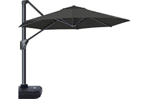 ABCCANOPY 10FT Cantilever Patio Parasol Aluminum Outdoor Offset Parasol with 360° Rotation for Pool and Garden, Turquoise