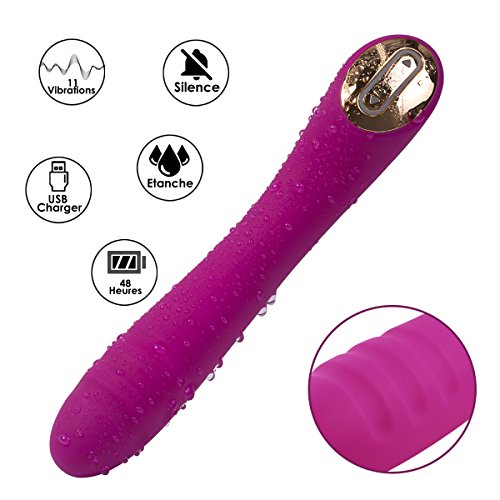 SVAKOM Becky Vibromasseur Stimulateur Wand Clitoris Point G Masseur Sextoy pour Femme avec Tête Nervuré ( Viol