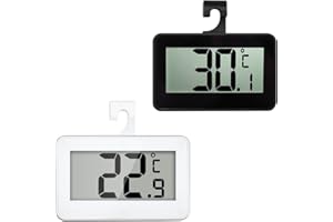 FEYIUBMEN 2 Stück, restaurants, küchen und bars eignen sich auch einfach eingelesene lcd-bildschirme und frostalarme Thermometer für kühlschränke, digitale tiefkühlthermometer, wasserfeste kühlschränke