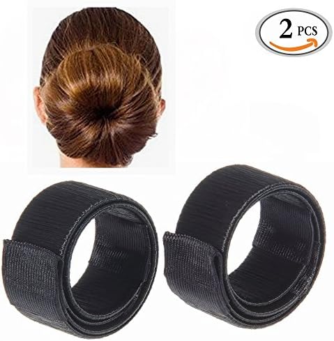 Sikenuo 2 pcs black Fashion Hair Styling Disk Beautiful Donut Bun Former Foam DIY Hair styling For Tool Women Girls