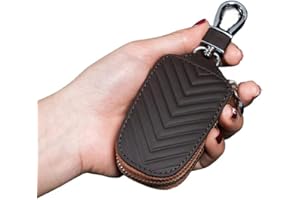 BECAT Autoschlüssel Schutz Keyless Etui Leder Gehäuse, Anti-Kratzer Autoschlüssel Tasche Überzug Anti-Hacking Diebstahl Schutz Signalblocker Kohlefaser Abschirmbeutel für Blocksignale Schutzhülle