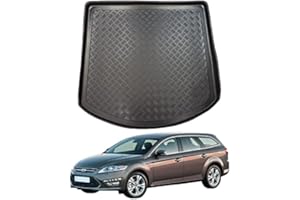 NOMAD Boot Liner for Ford Mondeo 2007-2014 [Estate] Recyclable Plastic (PE) Full Size Spare Tyre Tailored Fit Car Guard Tray Black Custom Fitted Dog Friendly Waterproof with Raised Edges