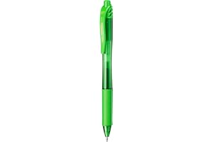 Pentel EnerGelX - Bolígrafo Energel retráctil con punta de bola, Escritura en color verde claro