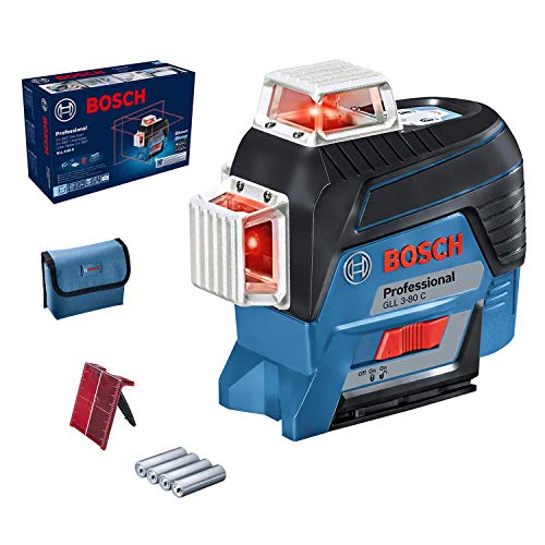 Bosch Professional 0601063R00 Laser Lignes GLL 3-80 C 3 Plans Connecté Boîte Carton, Bleu