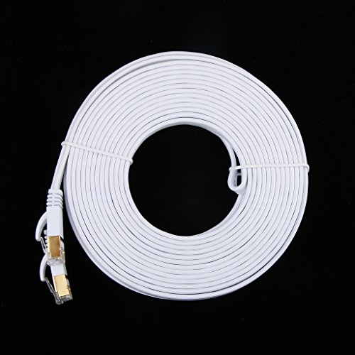 Cat7 RJ45 Ethernet flache Patch Netzwerk LAN NetzwerkkabelInternet Kabel Netzwerkkabel Vergoldet – 8m - 3