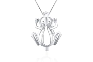 LGSY 925 Sterling Silver Frog Cage Pendants Crafting Charm for DIY Necklace Bracelet Jewelry Making, Metal
