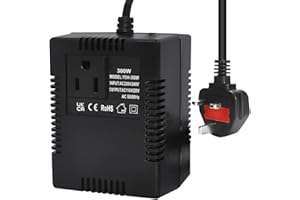 WDKXCN 300W Voltage Converter, Step Down Transformer 220V/240V to 110V/120V, UK Plug Voltage Convertor Transformer with Temperature Protection, Intelligent Adapter Travel Power Adapter for Home, Hotel