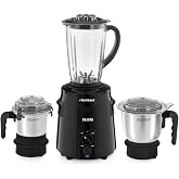 Sujata Supermix Mixer Grinder | 900 Watts Double Ball Bearing Motor | 22000 RPM | Non-Stop 90 Mins Running | 3 Jars including