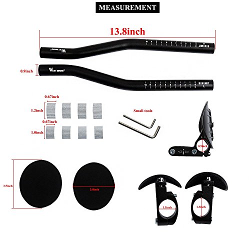 t-6061 Legierung Triathlon Aerodynamische Position Bike Lenker für Road Mountain Bike Race Fahrrad MTB Farbe schwarz - 2