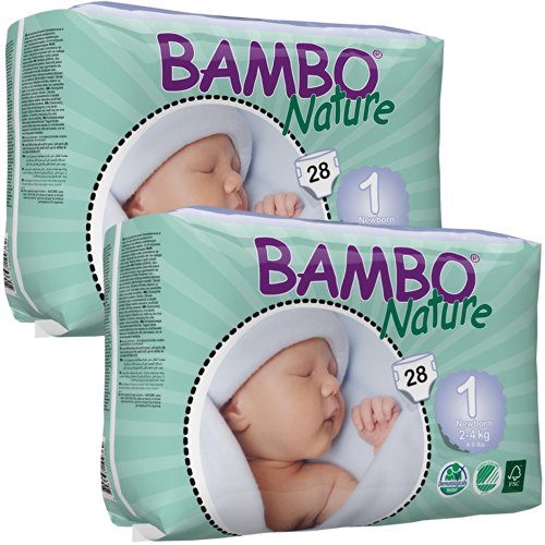 Bambo Nature Nappies TWIN Pack - Newborn (Size 1)