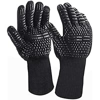 Grillhandschuhe, Ofenhandschuhe Hitzebeständige Handschuhe bis zu 800°C EN407,BBQ Handschuhe 1 Paar für Grill,Kochen…