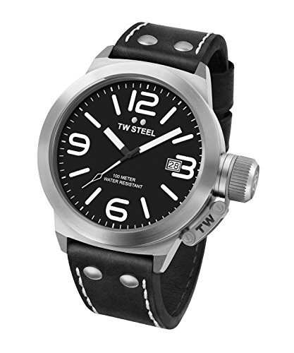 TW Steel Reloj Analógico para Unisex de Cuarzo con Correa en Cuero CS1