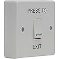 Defender Security DEF-0664 1 Gang Press to Exit Switch and Surface Box, White
