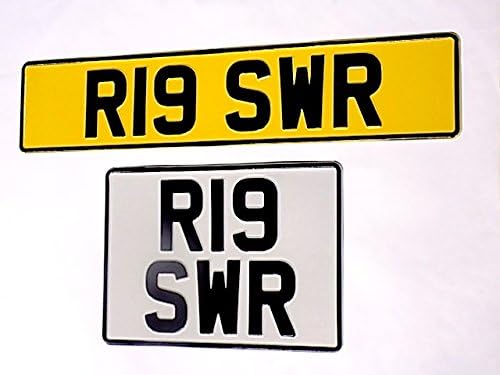3D Show Embossed Front 1 x White Square and Rear 1 x Yellow Plates