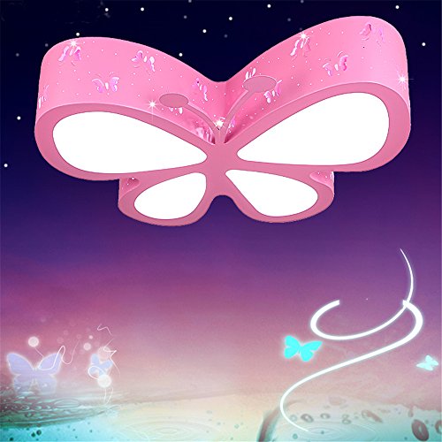 Preisvergleich Produktbild Malovecf Kinderzimmer LED Rosa Deckenleuchte Schlafzimmer Lampe kreative Schmetterling Beleuchtung Kindergarten Mädchen Prinzessin Raum Beleuchtung, 500 * 400 * 100MM, 24W, Weiß Licht