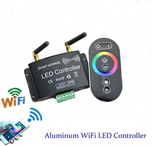 FEICAN Wifi RGB LED Controller With RF Touch Remote Control - for iOS iPhone iPad Android Smartphone Tablet- Fit for LED Strip light, Cabinet Light ,Wall Washers, and Downlights