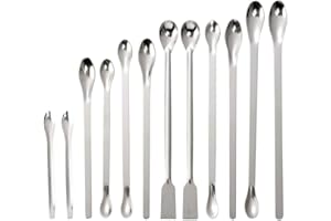 UKCOCO 12 STÜCKE Edelstahl Verdickung Medizin Löffel Labor Micro Spatel Scoop