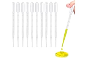 NOKDAL 50 Pipeta Laboratorio Plastico Pipetas Plastico 5ml Pipeta de Transferencia de Plástico Desechables Pipeta con Escala Pipetas Cuentagotas Pipette Dropper para Laboratorio Aceites Esenciales