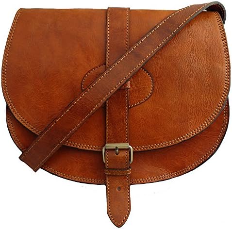Vintage Style Hand Made Real Leather Saddle Hand Bag Satchel in