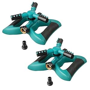 Plemo 2 × Rasensprenger Rasensprinkler mit 3 Armen und 12 Sprühdüsen