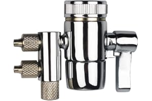 PAROAD 2-Wege 1/4 Zoll OD Verchromtes Wasserhahn Umstellventil für Arbeitsplatte Wasserfilter, Wasserreiniger, RO Umkehrosmose Filter,Schlauchhahn-Adapter